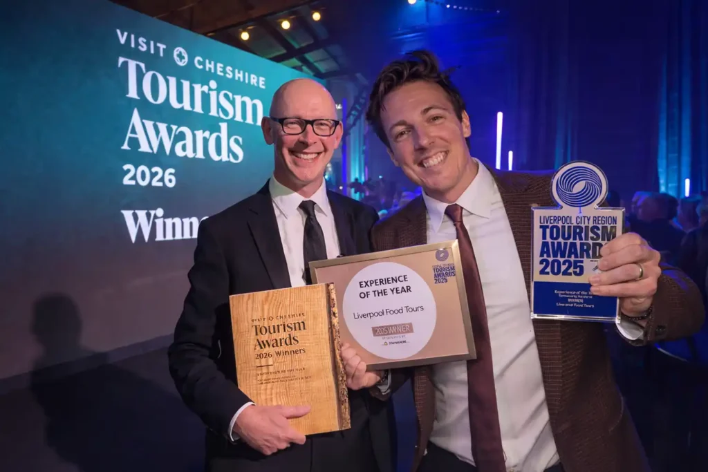Walking Food Tours UK celebrating Experience of the Year wins in Chester and Liverpool