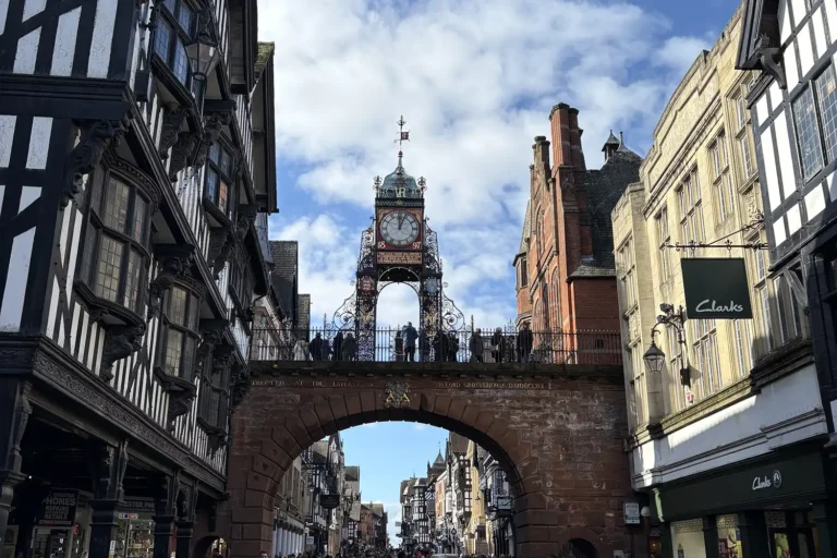 Eastgate Clock in Chester city centre near some of the best restaurants in Chester