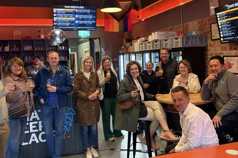Urenco UK leadership team enjoying a private corporate food tour at That Beer Place in Chester